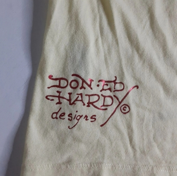 🌻SOLD🌻 Ed Hardy Men's XL Y2K 2000 Tiger Skull Cherry Blossom Graphic Tee - Picture 5 of 7